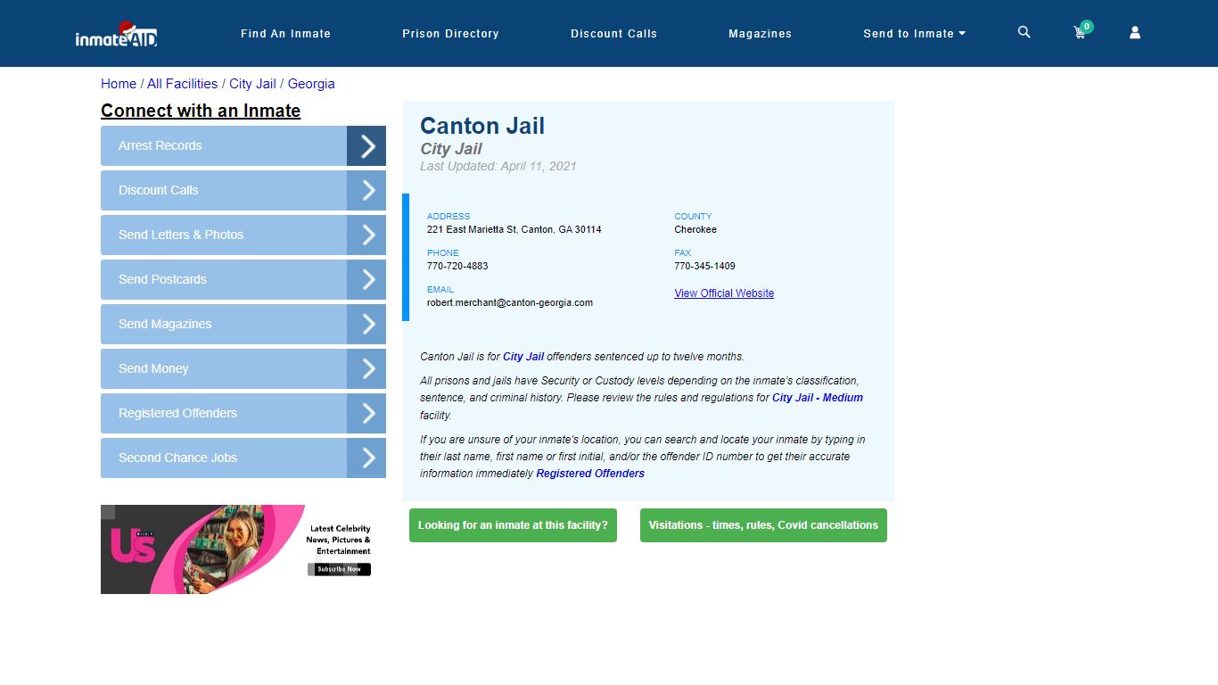 Canton Jail | Inmate Locator